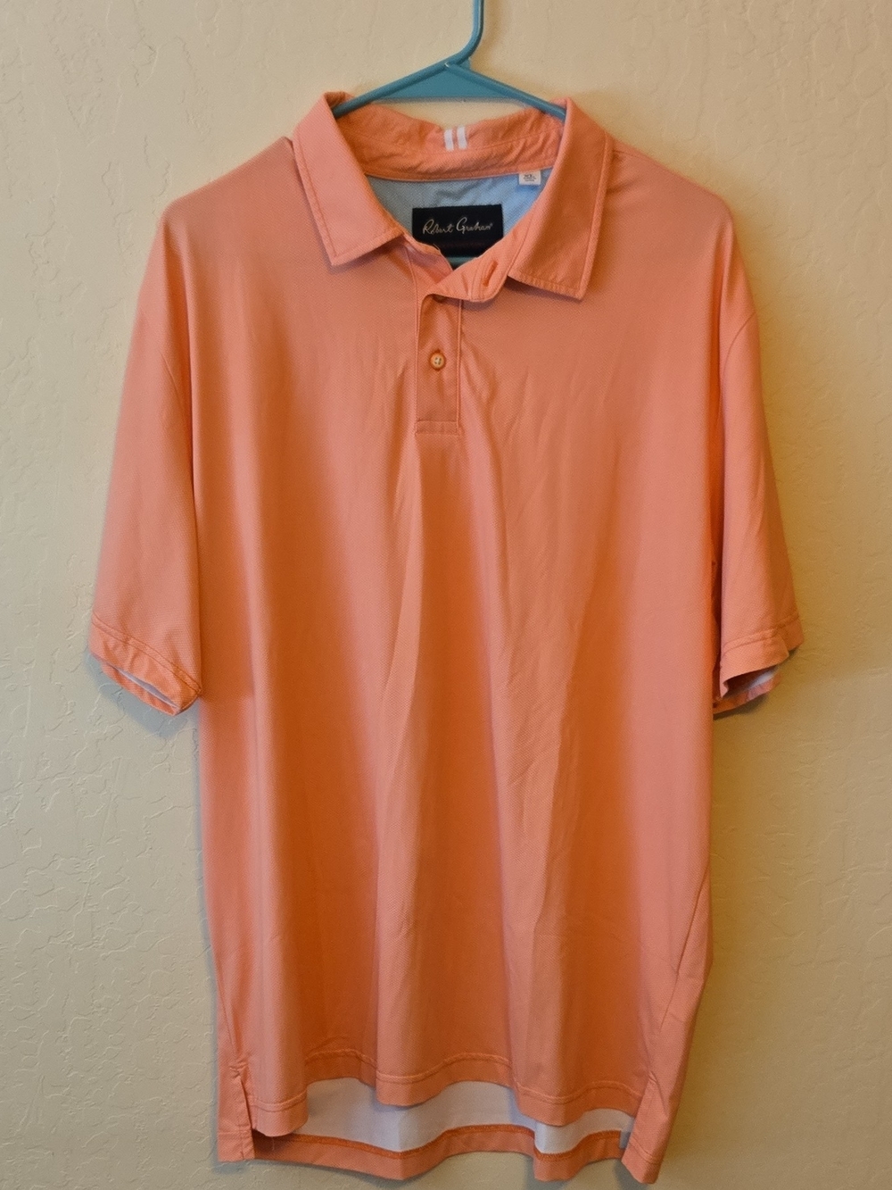 Robert Graham Men’s Coral-Peach Polo Shirt